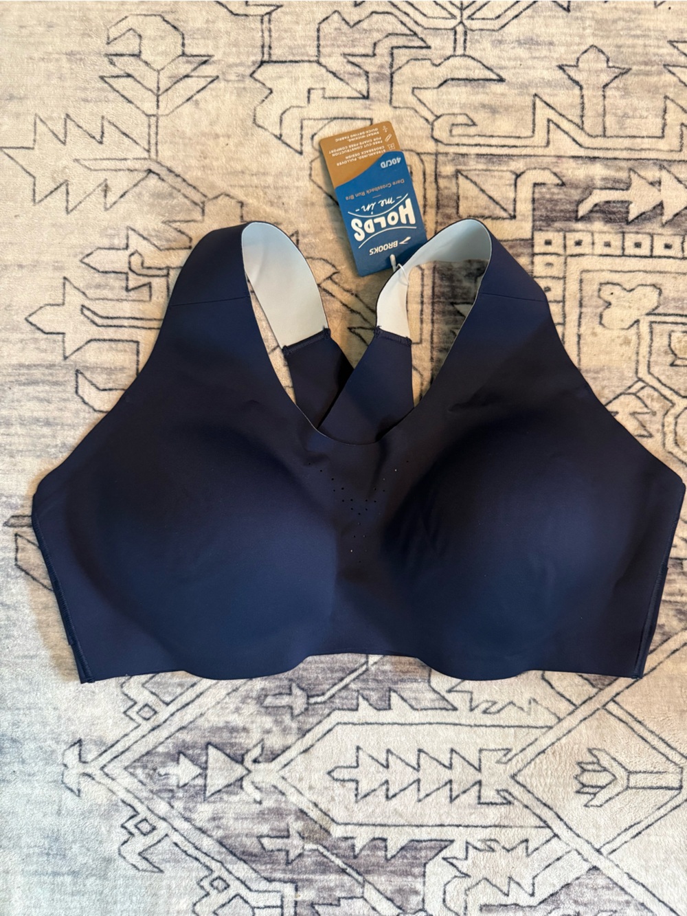 NWT Brooks Dare Crossback Women’s Run Bra 40C/D navy and bright yellow nightlife